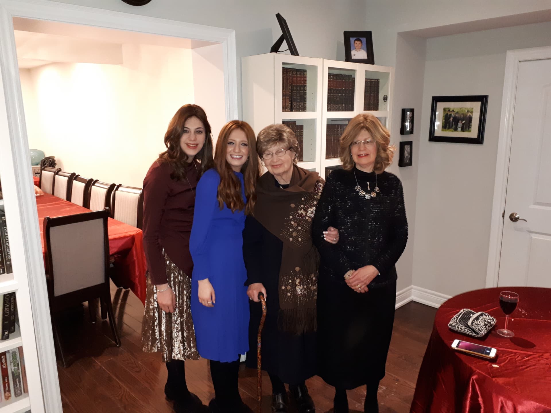 Bobby with her daughter and granddaughters at a family celebration